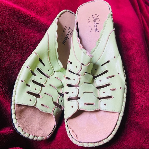 Dabant couture green sandals cut out size 8 1/2 - Picture 1 of 11